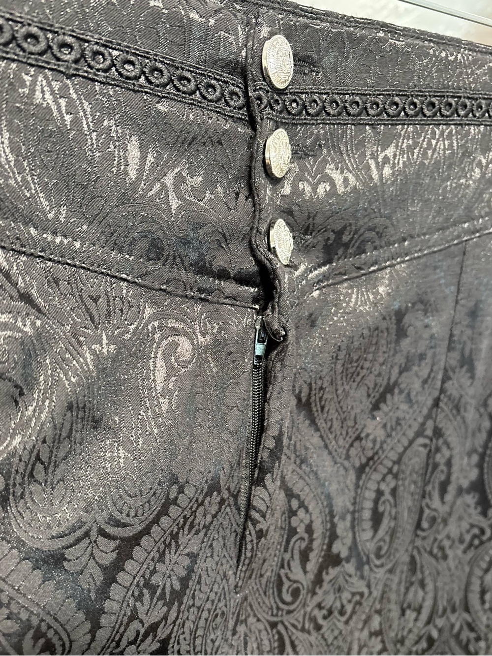 Vatpave black jacquard gothic pants, size XL. - Picture 4 of 9